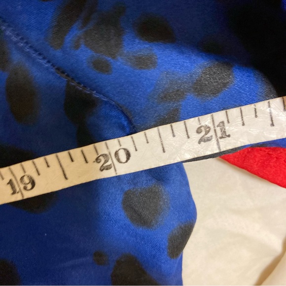 Vintage Escada Margaretha Ley Blue Silk Dalmatians Blouse - Picture 9 of 10